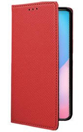 Кожен калъф тефтер и стойка Magnetic FLEXI Book Style за Xiaomi Redmi 9T червен 